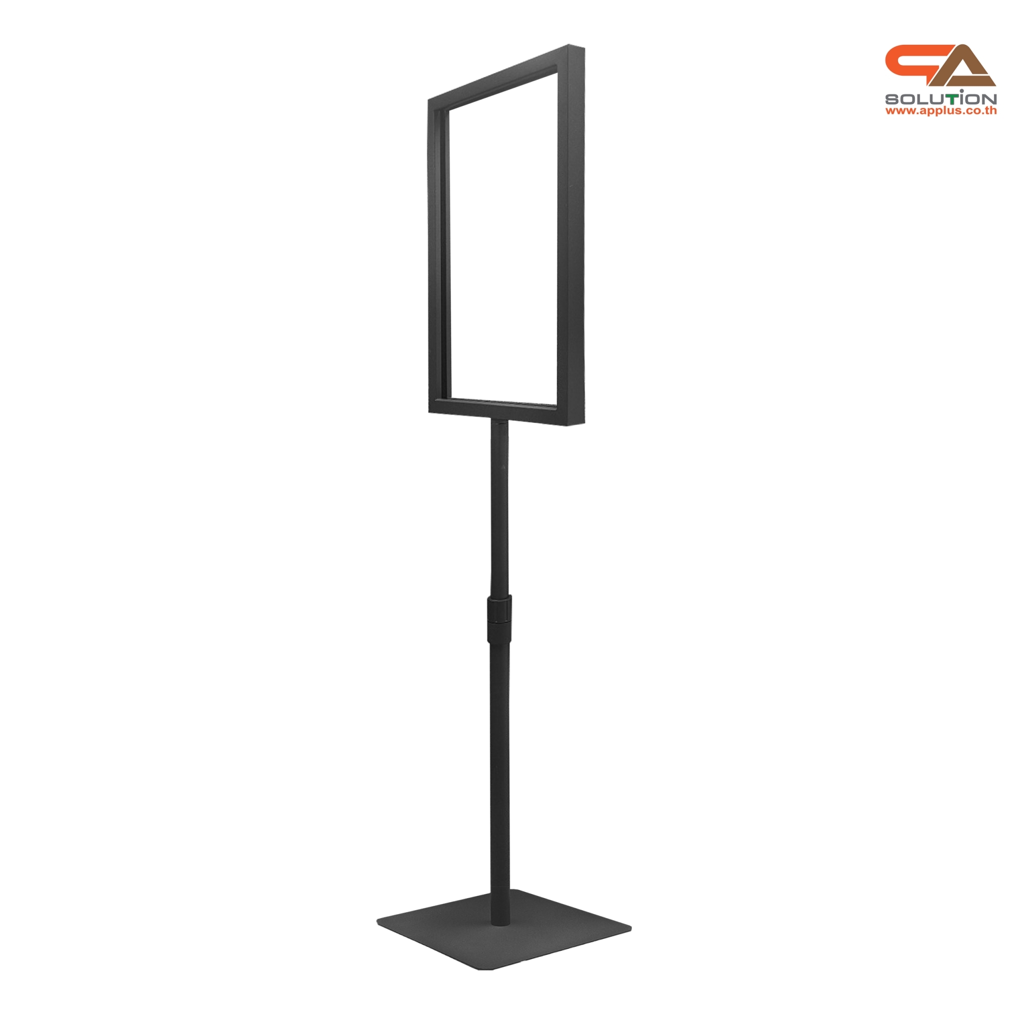 CLEARANCE SALE! โปสเตอร์สแตนด์เหล็ก A3 สีดำ เสาเดี่ยว ปรับสูง-ต่ำได้ ฐานสี่เหลี่ยม โชว์งานพิมพ์ 2 ด้าน ถอดประกอบได้ เคลื่อนย้ายสะดวก
