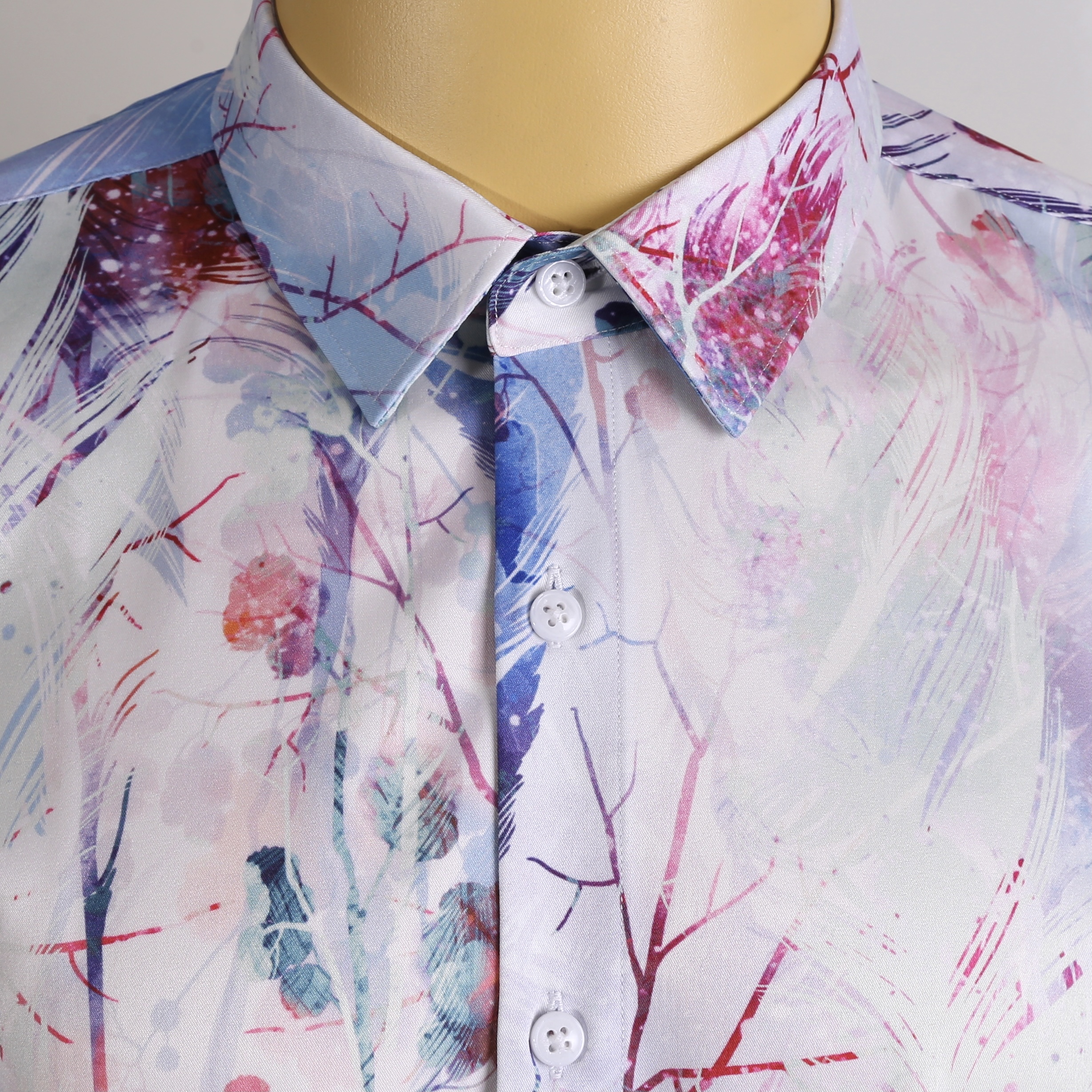 PInk Blue Patterned Shirt