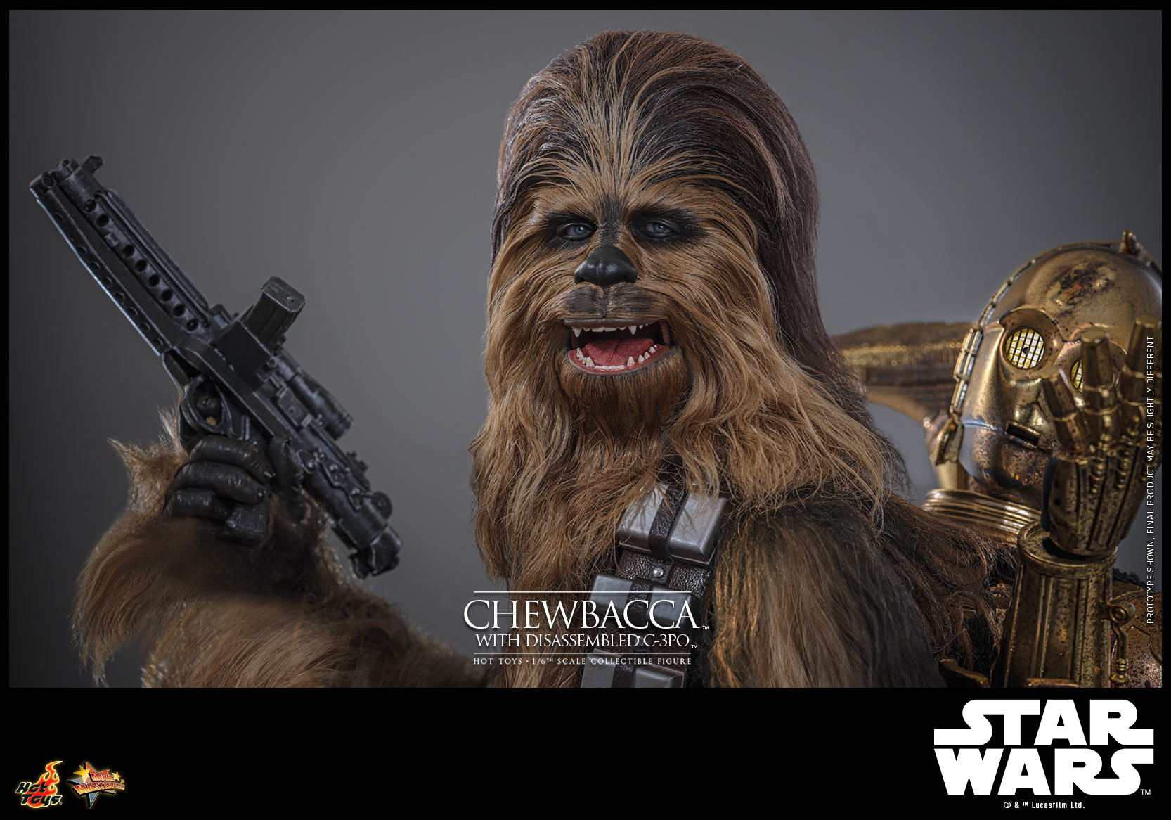 Hot Toys MMS766 Star Wars Episode V: The Empire Strikes Back - Chewbacca with Disassembled C-3PO