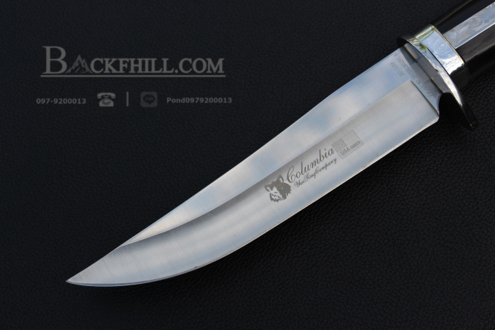 มีดใบตาย COLUMBIA รุ่น G49 ด้ามจับ ลายคลาสสิค ไม้เนื้อดำอย่างดี พร้อมซองไนลอน