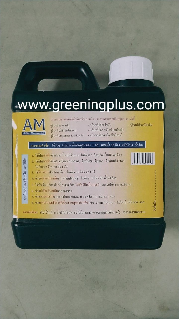 หัวเชื้อจุลินทรีย์ AM จุลินทรีย์เพิ่มประสิทธิภาพ ขนาด 1 ลิตร