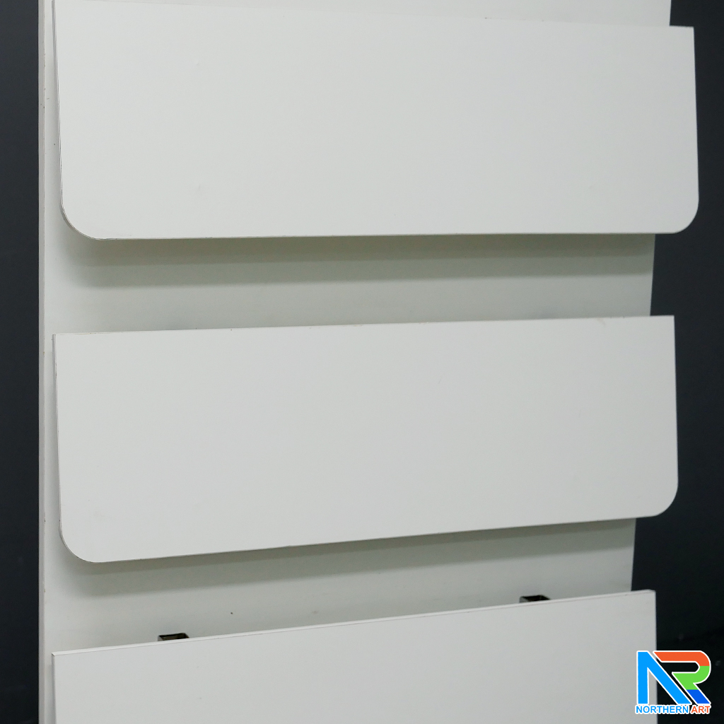 ชั้นวางสแตนดี้ไม้ MDF ปิดผิวเมลามีน แบบพับขั้นวางได้