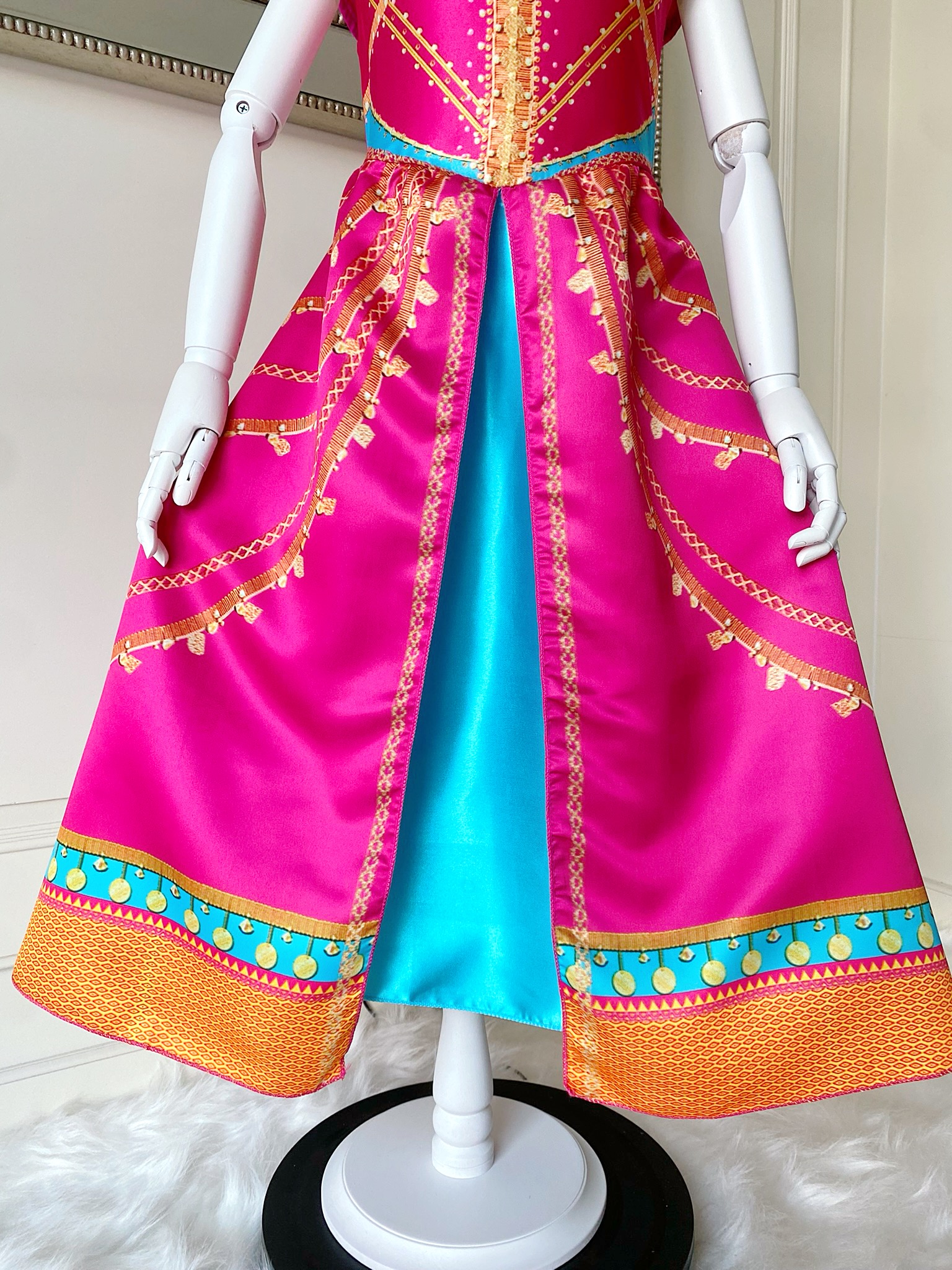 ชุดเจ้าหญิงจัสมิน (Jasmine) สีชมพูบานเย็น พร้อมผ้าคาดผม