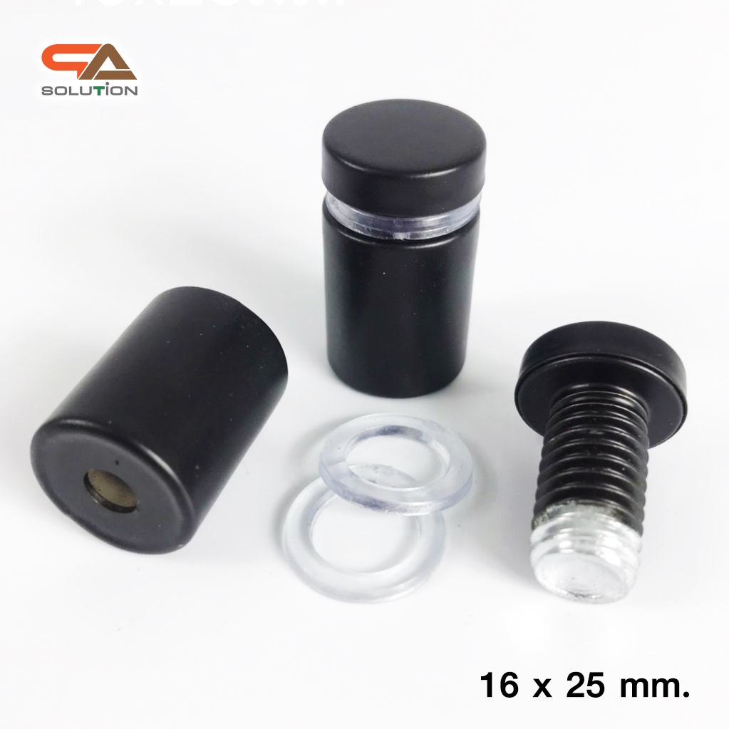 หมุดลอยสแตนเลส สีดำ ยึดกรอบภาพอะคริลิค หรือหมุดยึดกระจก (สั่งขั้นต่ำ 12 ตัว)