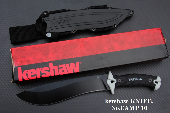 มีดเดินป่าkershaw รุ่น CAMP 10 รหัส 1077 ใบยาว 10 " FULL TANK ใบมีดเหล็ก 65Mn , powdercoat พร้อมซอง Kydex