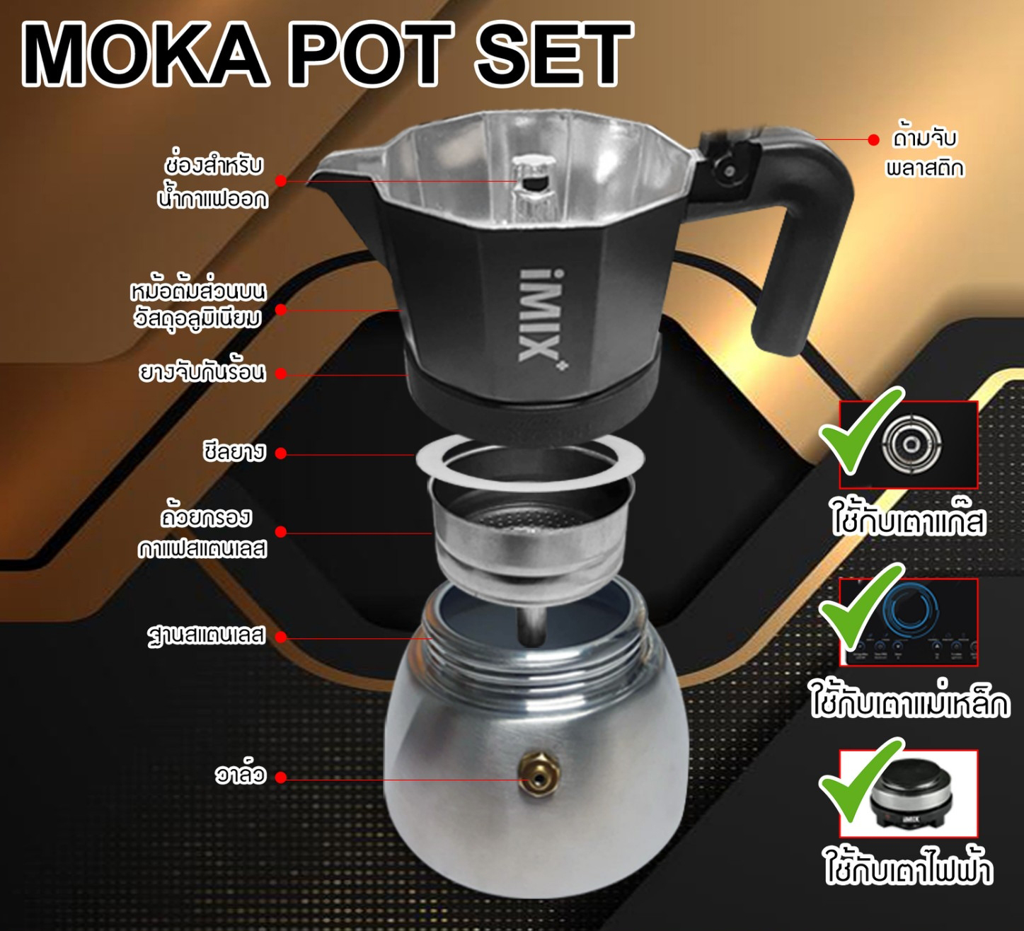 ชุดมอคค่าพอท ไอมิกซ์พลัส อินดักชั่น SET-G