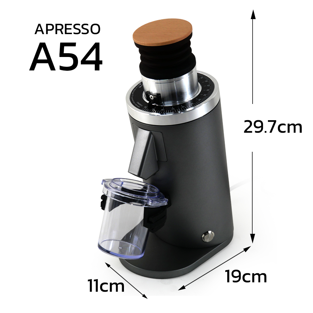 APRESSO A54 Single dose Coffee grinder SSF Flat Burrs 54 mm.