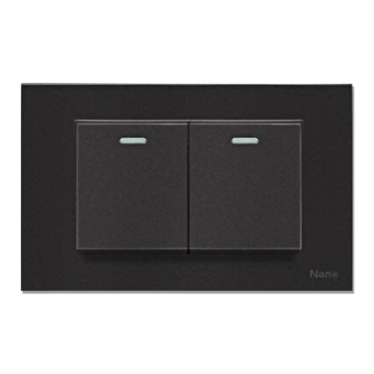 NANO ชุดสวิตช์ 1 ทาง ขนาดกลาง 2 ตัว แบบมีพรายน้ำ Urban series สีดำ รุ่น CP11-B