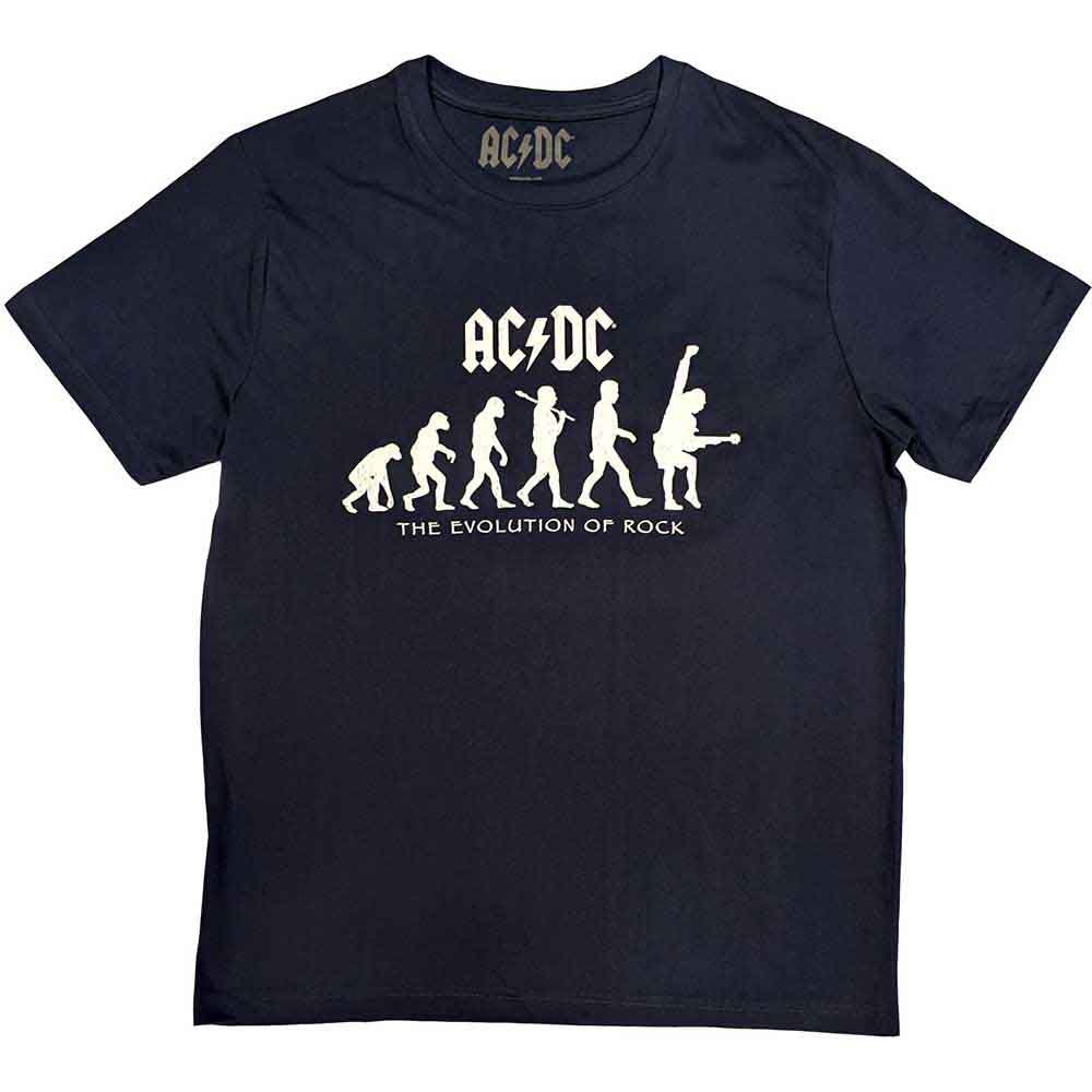 AC/DC Unisex T-Shirt: Evolution of Rock NAVY BLUE