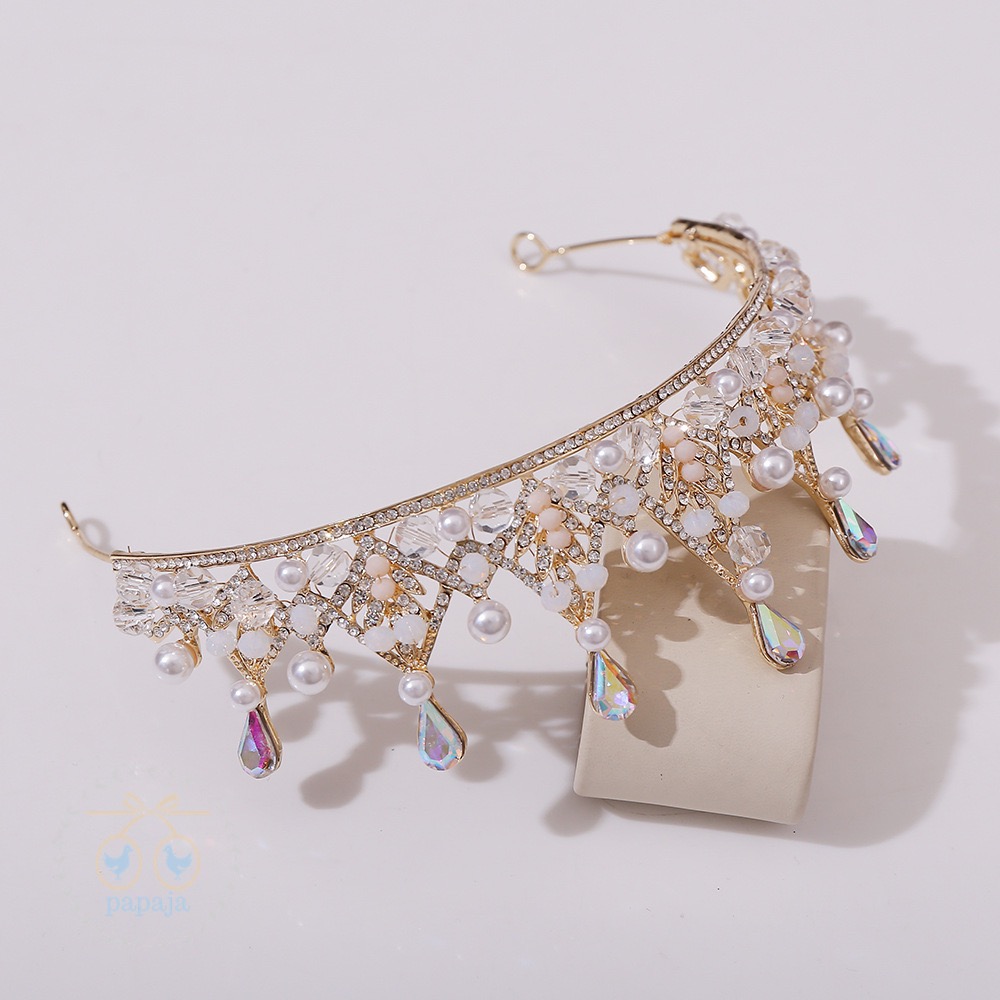 (No. 169) มงกุฏเทียร่าเพชรบนยอดประดับเพชรรูปหยดน้ำเม็ดใหญ่