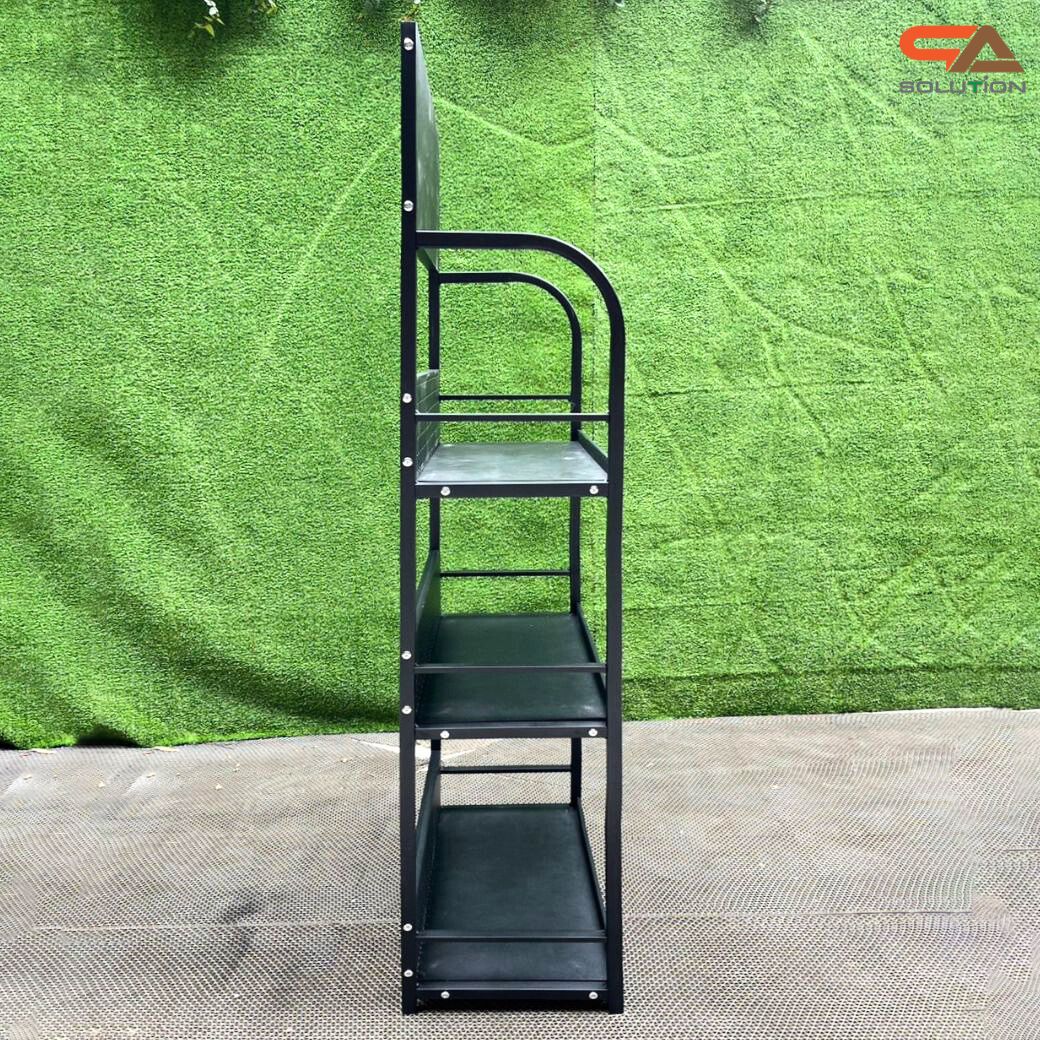 ชั้นวางสินค้าเหล็ก 3 ชั้น สีดำ ขนาด (W)60 x (D)30 x (H)150 ซม. ถอดประกอบได้