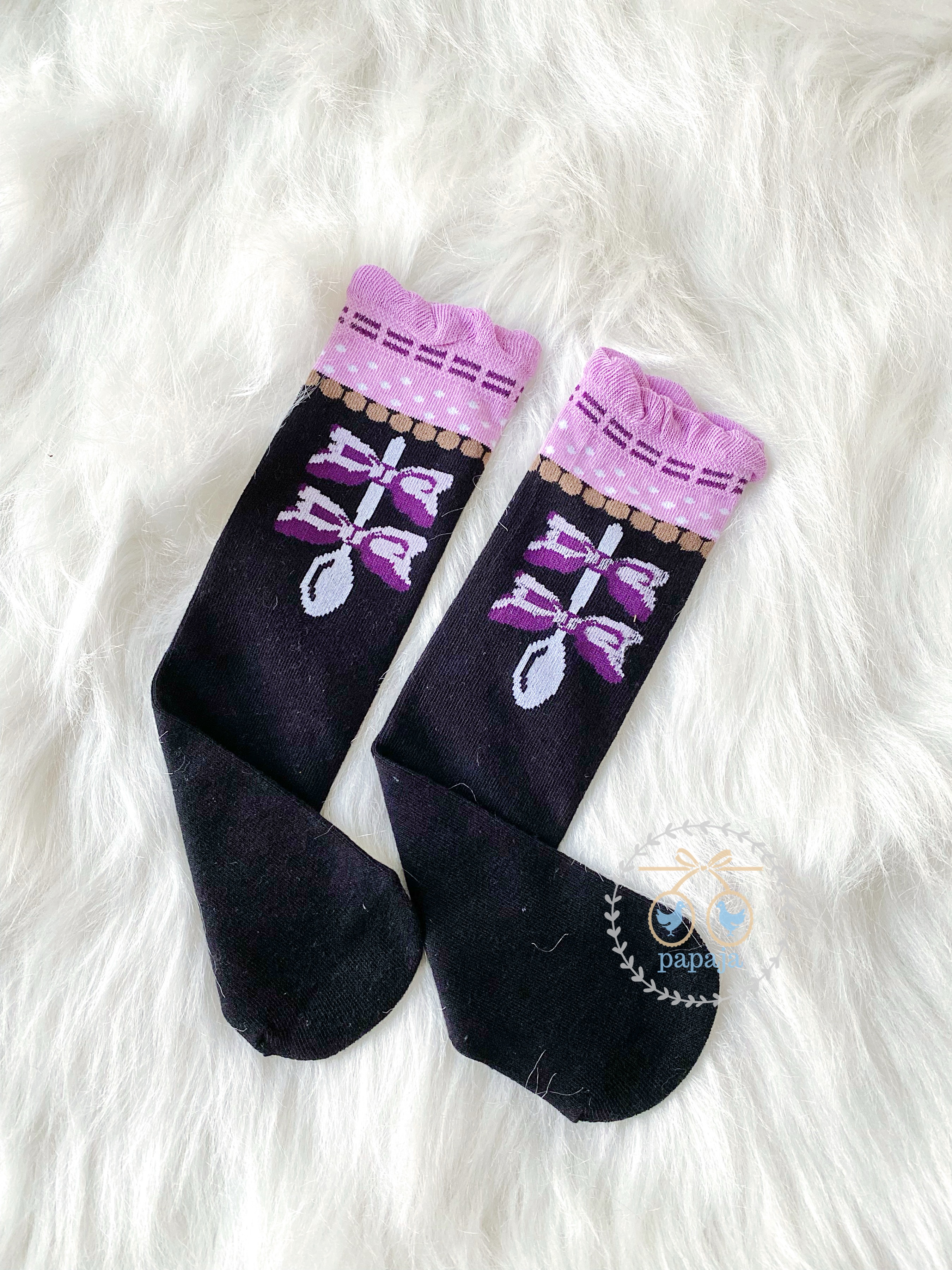 (HW) (เซต 3 ชิ้น) ชุดคอสเพลย์งานไฮพรีเมี่ยม คุโรมิ Kuromi ครบเซต (ชุด+ที่คาดผม+ถุงเท้า)