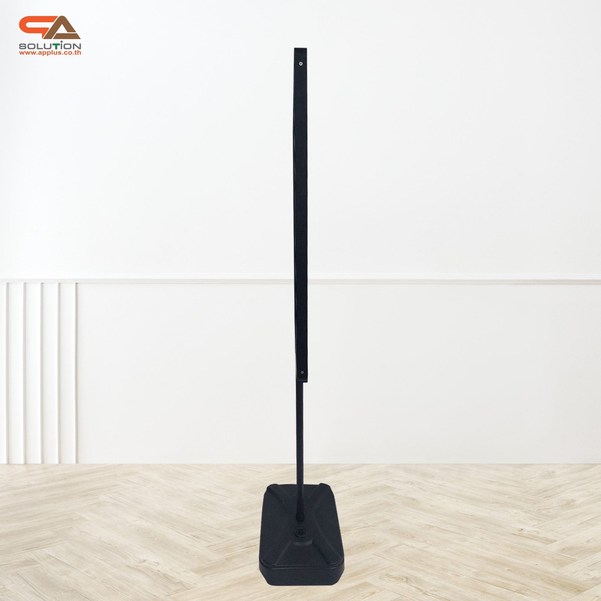 โปสเตอร์สแตนด์เหล็ก ฐานน้ำ สีดำ (W)60 x (L)80 x (H)151 cm. สอดงานด้านบน โชว์งานพิมพ์ 2 ด้าน