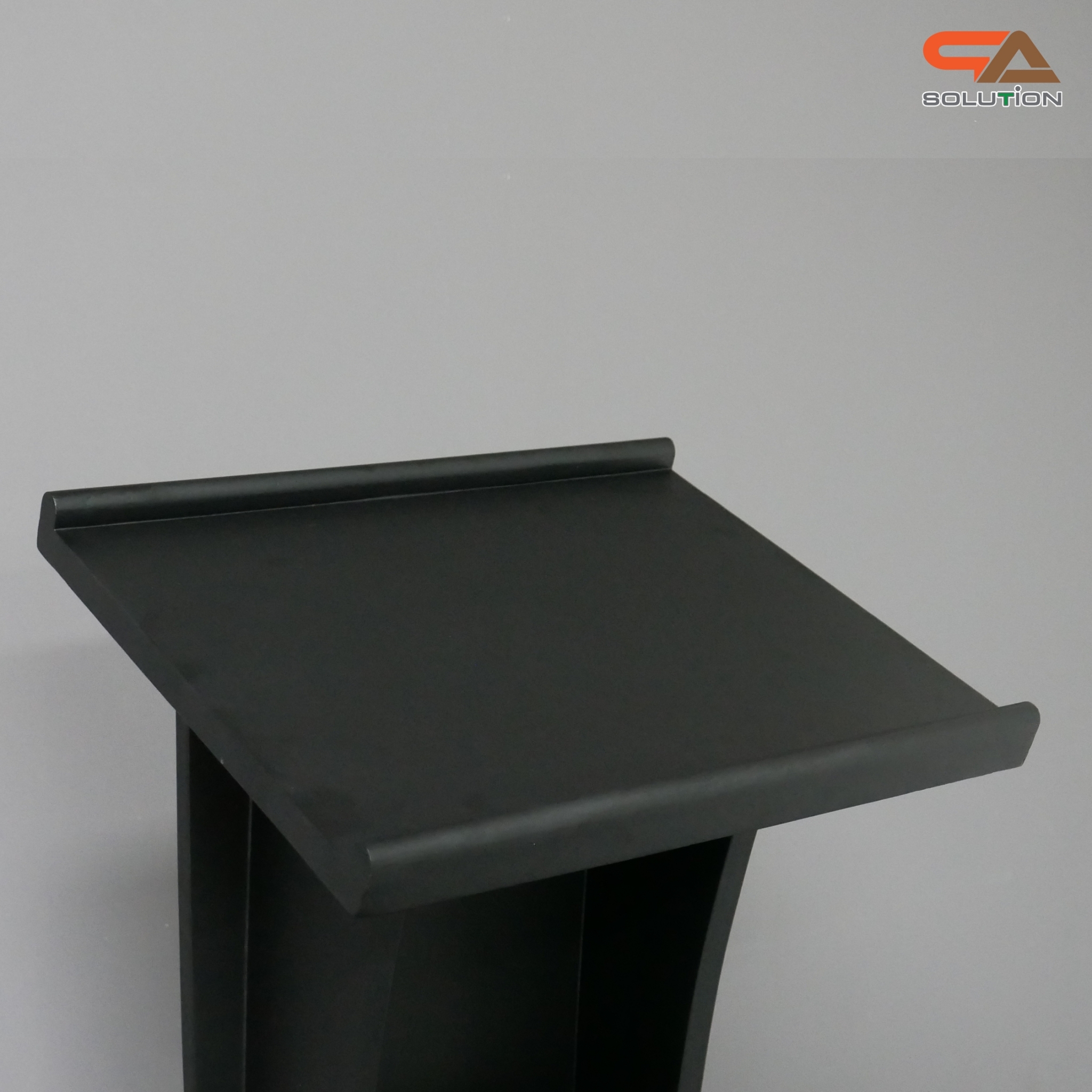 โพเดียมไม้ สีดำ ขนาด (W) 50 x (L) 40 x (H) 120ซม.TOP เอียง พร้อมชั้นวางของ