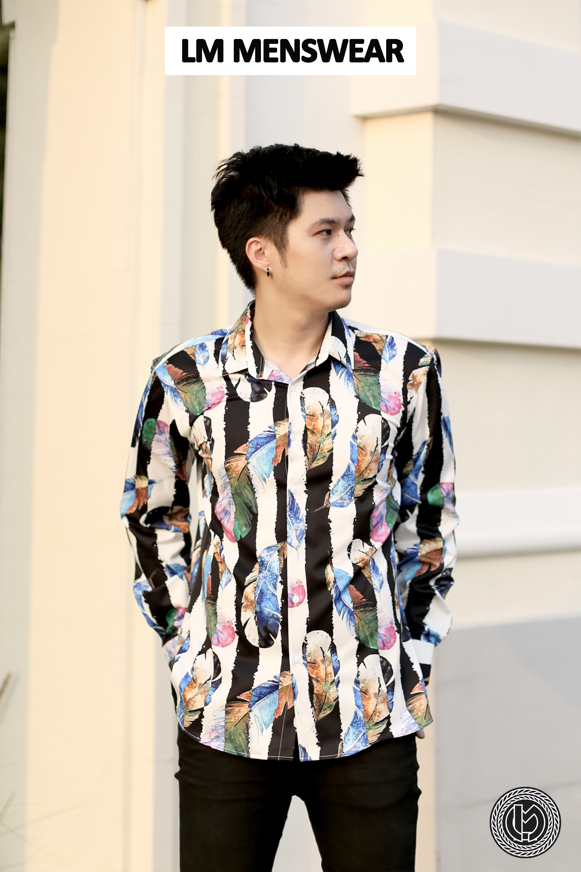 Feather Striped Patterned Shirt
