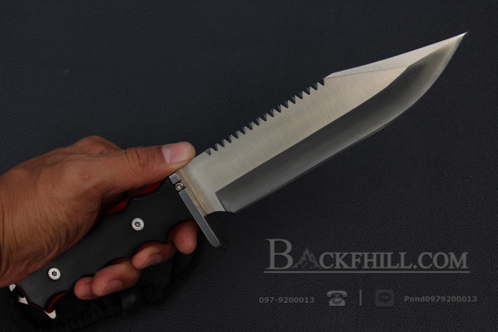 มีดใบตาย COLUMBIA รุ่น S032A 5Cr15mov สปาตาใบหนา ด้ามจับ Micarta อย่างดี พร้อมซองไนลอน