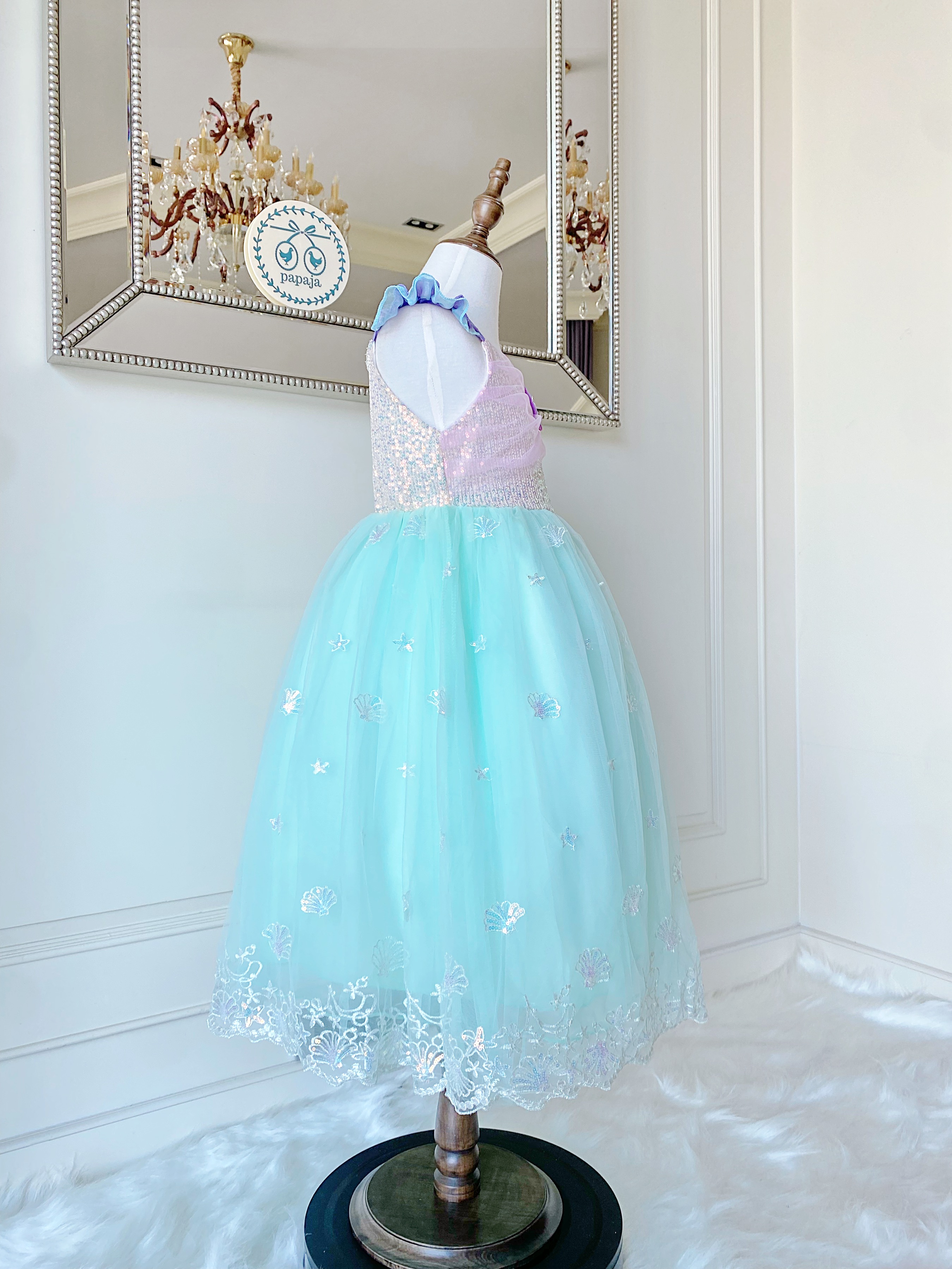 ชุดเจ้าหญิงแอเรียล รุ่นกระโปรงสั้น แขนกุด สวยหวานละมุน ใส่ออกงานได้เลย