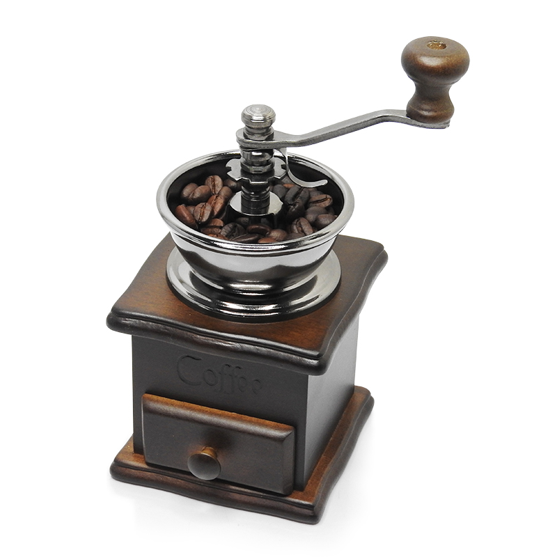 เครื่องบดกาแฟมือหมุน หรือที่บดกาแฟมือหมุน เฟืองเหล็ก ทรงกรวย
