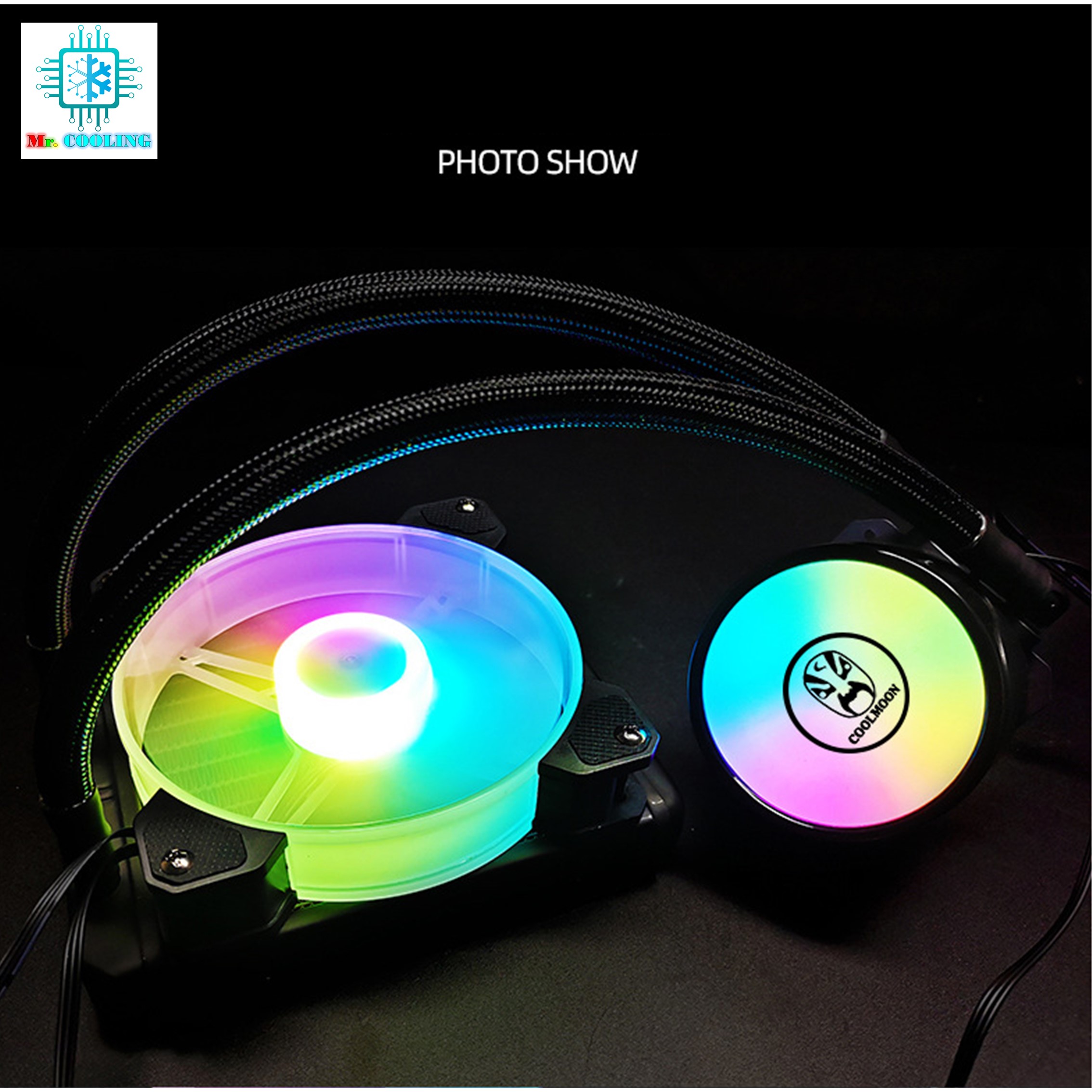 ชุดน้ำระบบปิด1ตอน ไฟRGB ระบายความร้อนCPU, CPU Water Cooling 240 RGB [Coolman120]