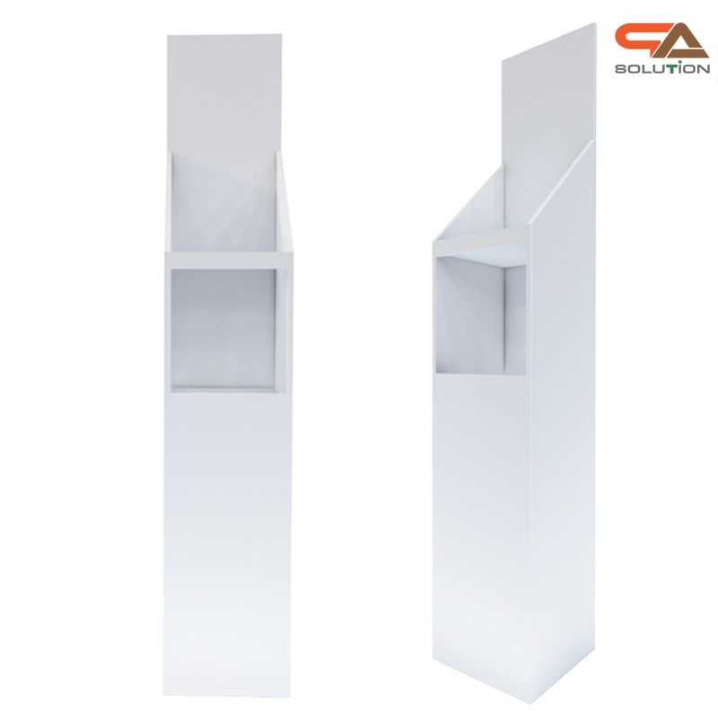 ชั้นวางสินค้าพลาสวูด 2 ชั้น ขนาด (W)24 x (D)24 x (H)130 ซม. พร้อมงานพิมพ์ พลาสวูดหนา 8 มม.