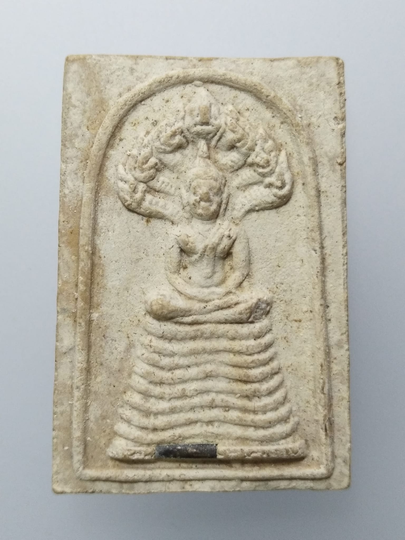 F074 พระสมเด็จนาคปรกฝังตะกรุดเงิน หลวงพ่อแพ วัดพิกุลทอง 91ปี