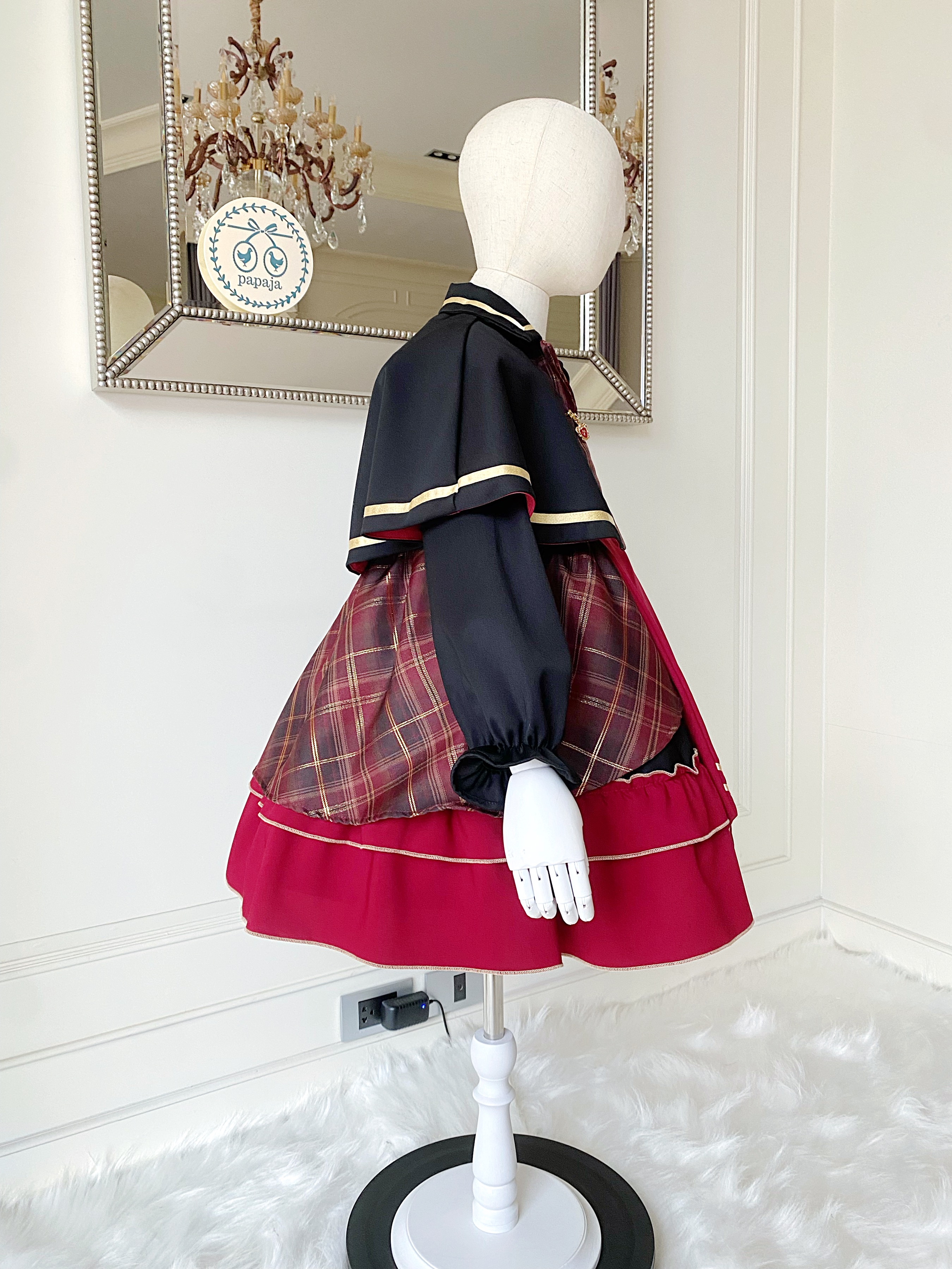 (HW) (เซต 3 ชิ้น) ชุดคอสเพลย์งานไฮพรีเมี่ยม แฮรี่พอตเตอร์ Harry Potter ครบเซต (ชุดเดรส+เสื้อคลุม+เครื่องประดับสีทอง)