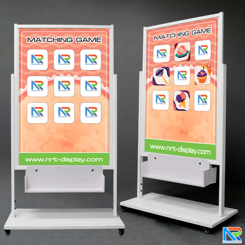 เกมส์เปิดป้ายจับคู่ 9 ช่อง Matching game ขนาด (W)94 x (D)45 x (H)170 cm.พร้อมล้อเลื่อน เคลื่อนย้ายสะดวก