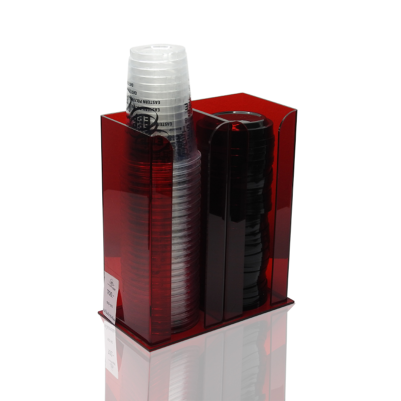 2 compartment acrylic box for keep drink glass