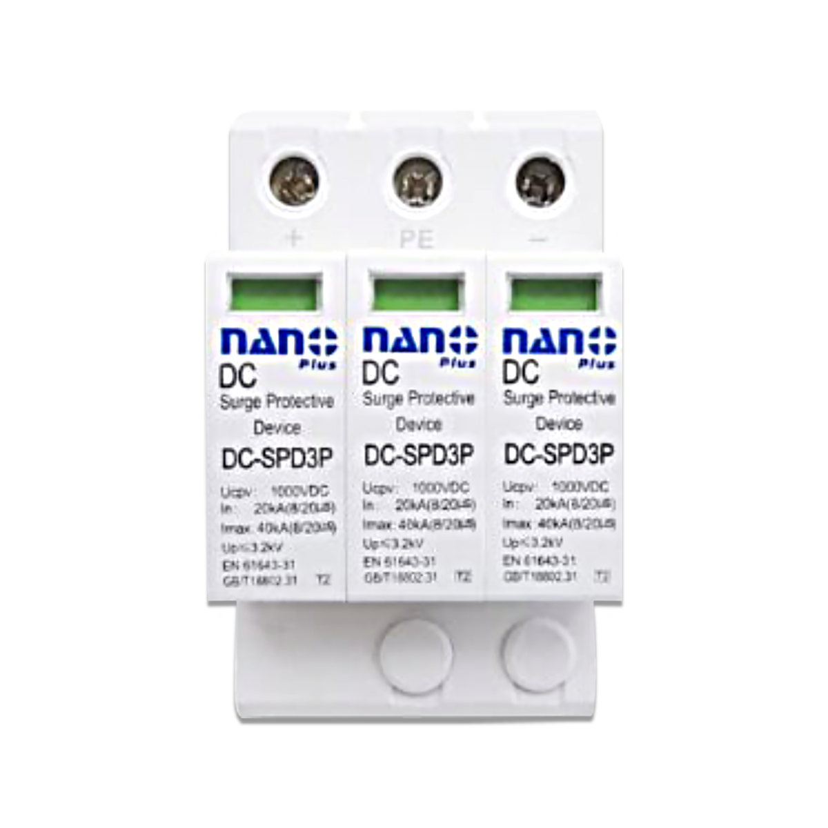 NANO DC SURGE DEVICE PROTECTOR อุปกรณ์ป้องกันฟ้าผ่า ป้องกันไฟกระชาก 3P 1000V 20-40 kA