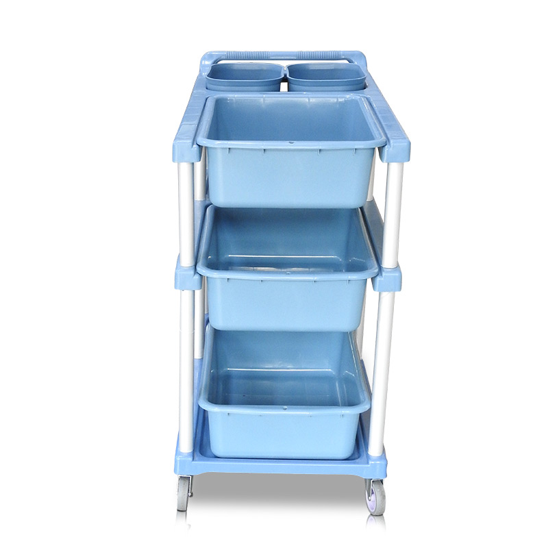 รถเข็นเก็บจานพลาสติก สำหรับพนักงานเคลียร์โต๊ะอาหาร 1403-024