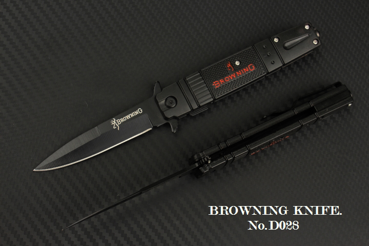 มีดพับ BROWNING Stainless Steel รุ่น D028 ใบมีดปลายแหลมรมดำ