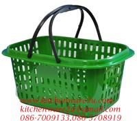 P00295 ตะกร้าช๊อปปิ้ง หูหิ้ว (35*46*22 cm) (ราคาส่งต่อ 1 โหล : 12 ใบ )