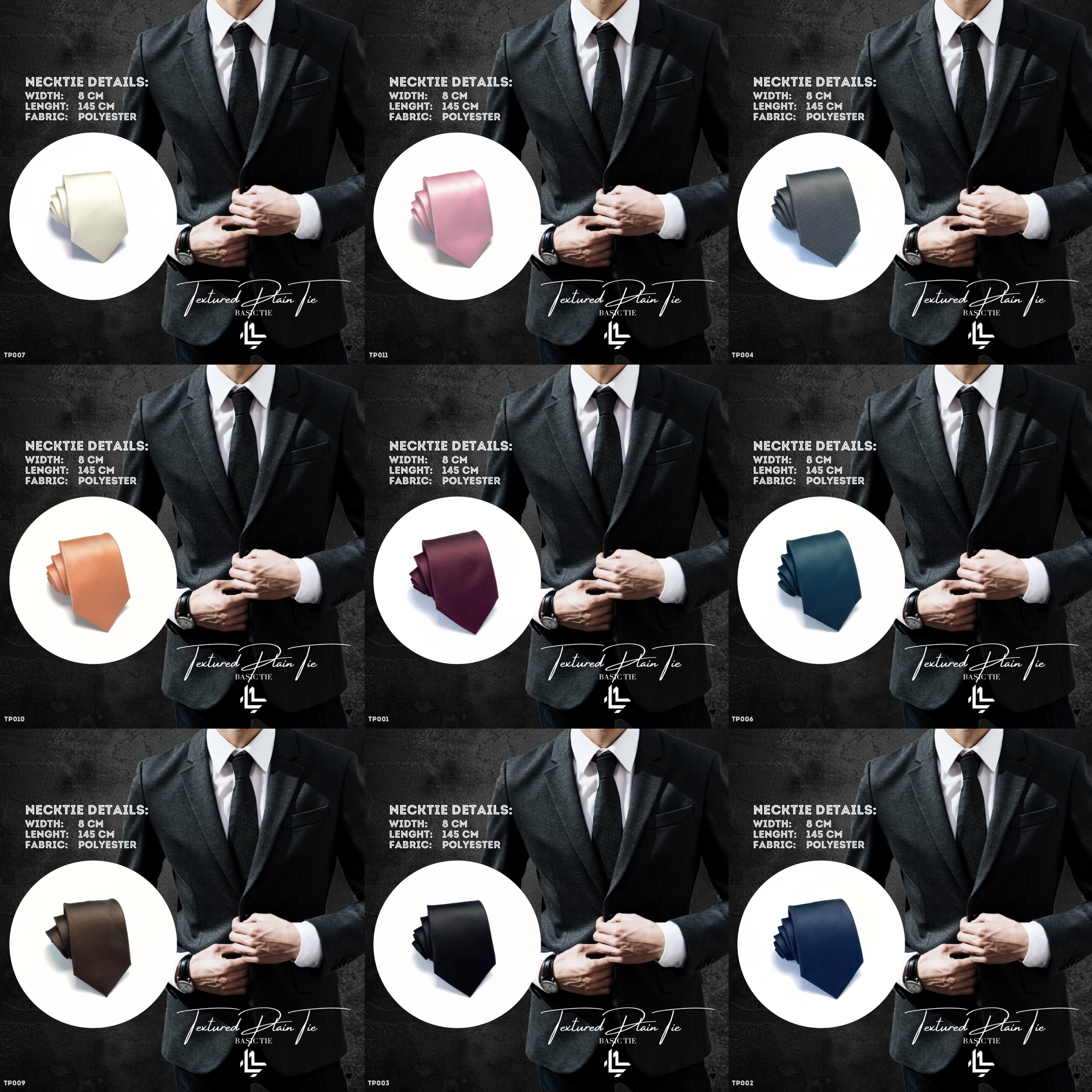 Textured Plain Tie เนคไทสีเรียบ รุ่น Texture คลาสสิค สัมผัสเรียบหรู