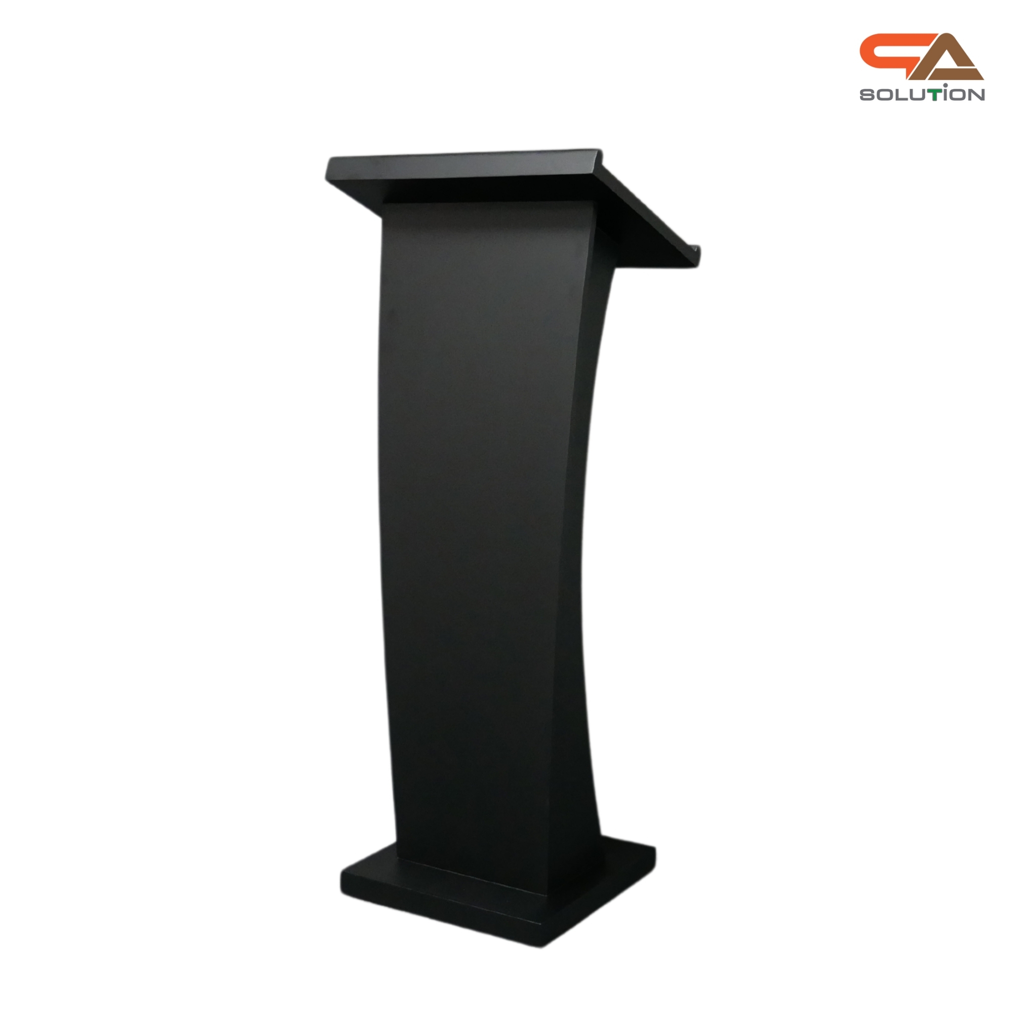 โพเดียมไม้ สีดำ ขนาด (W) 50 x (L) 40 x (H) 120ซม.TOP เอียง พร้อมชั้นวางของ