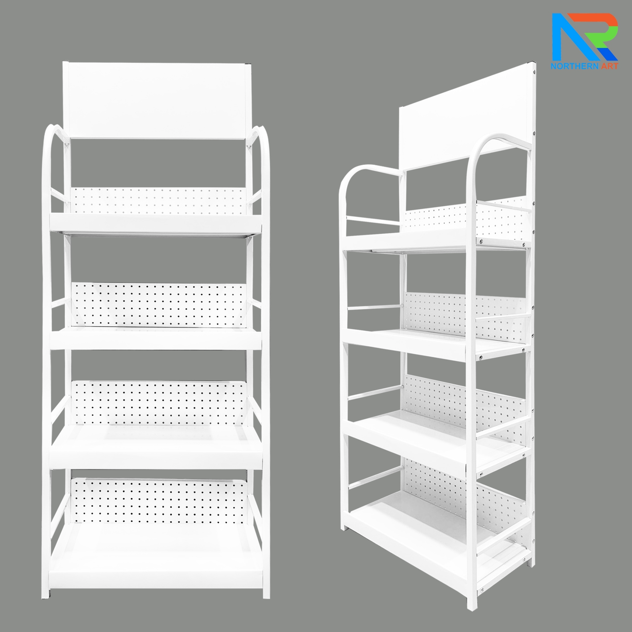 เช่าชั้นวางสินค้าเหล็ก 4 ชั้น สีขาว ขนาด (W)60 x (D)30 x (H)160 ซม. ถอดประกอบได้