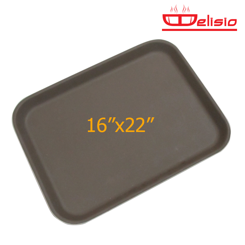 ถาดเสิร์ฟ Delisio กันลื่น หรือ ถาดเสิร์ฟไฟบอร์กลาส สี่เหลี่ยม 16 x 22 นิ้ว