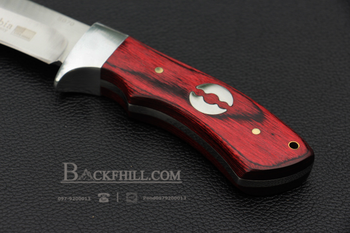 มีดใบตาย COLUMBIA รุ่น SB70 ใบมีดสีเงินทรงสวย ด้ามจับไม้อย่างดี พร้อมซองไนลอน