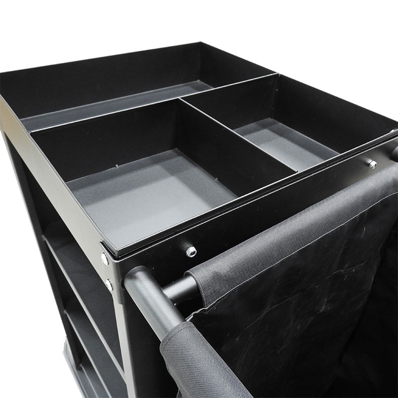 รถเข็นแม่บ้านโครงเหล็กพ่นสี พร้อมถุงผ้า 1 ใบ รุ่น 1401-042 | แข็งแรง ใช้งานสะดวก