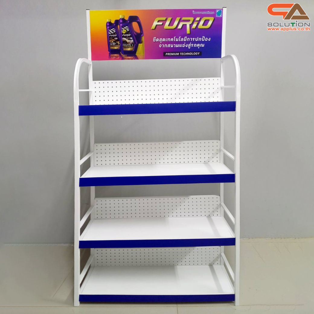 เช่าชั้นวางสินค้าเหล็ก 4 ชั้น สีขาว ขนาด (W)80 x (D)30 x (H)170 ซม. ถอดประกอบได้