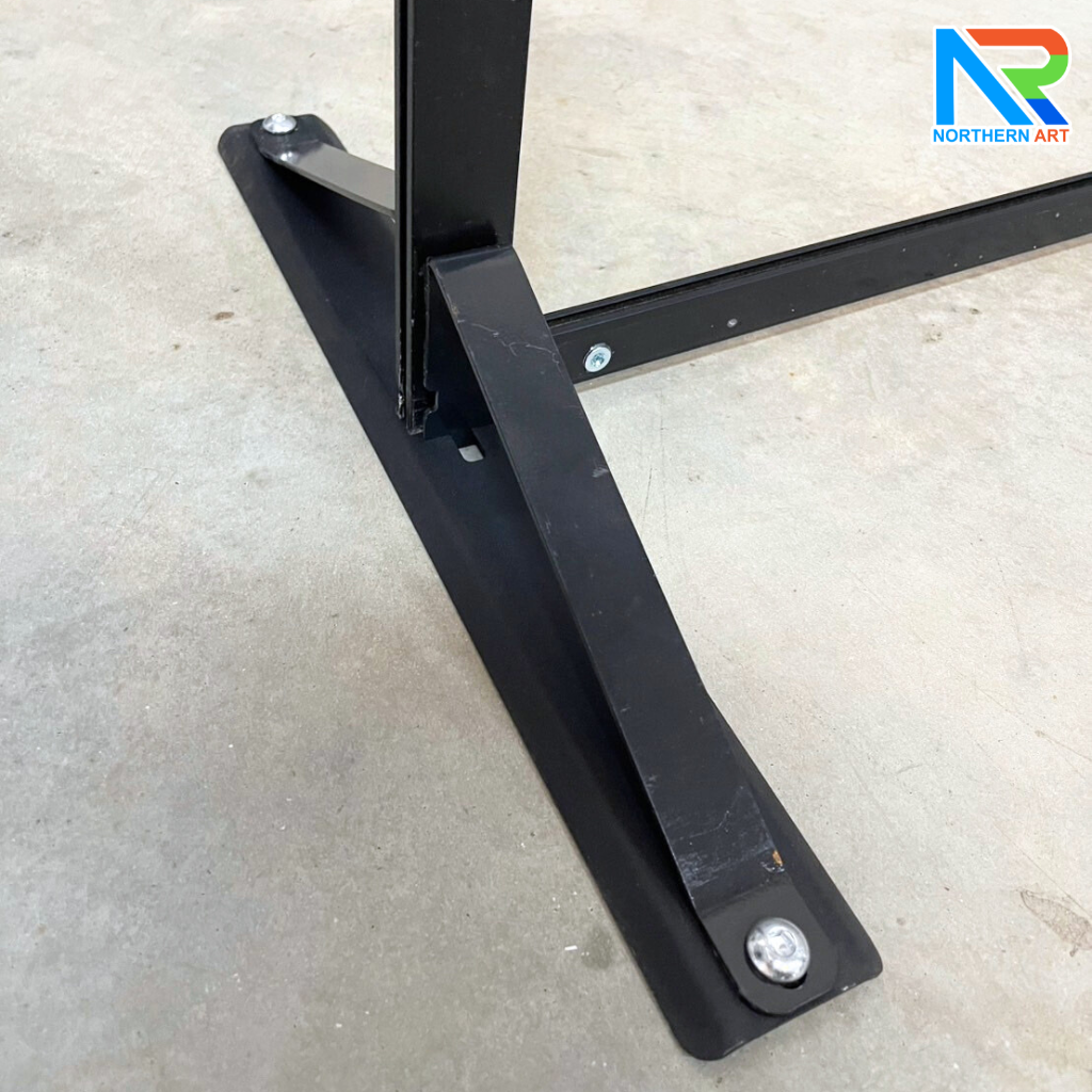 บอร์ดนิทรรศการ แบบตั้งคู่ ขนาด (W)100 x (H)200 cm. พร้อมขาตั้ง โครงอะลูมิเนียม สีดำ ถอดประกอบได้