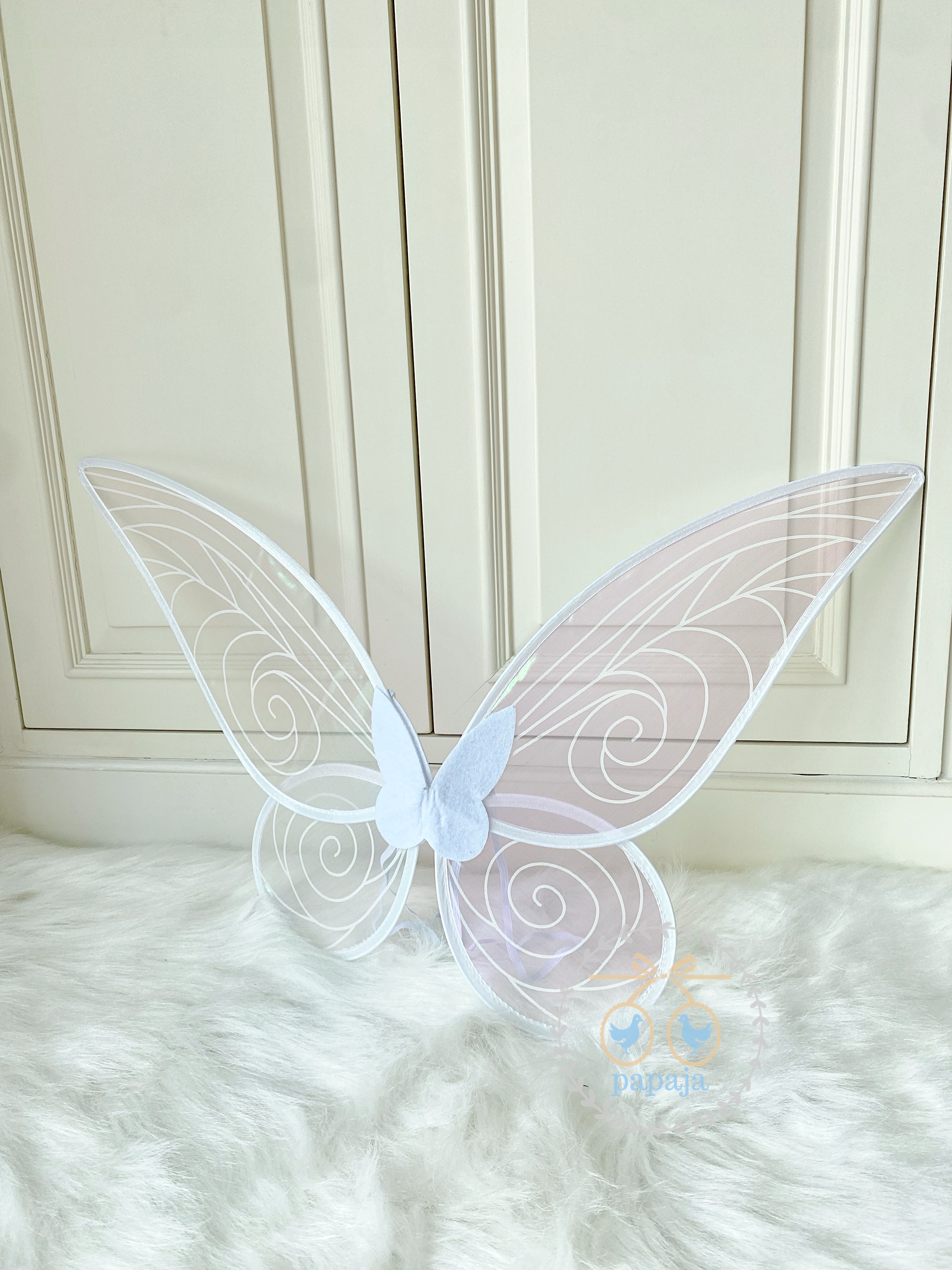 ชุดเจ้าหญิงทิงเกอร์เบลสีชมพูพร้อมปีกสีขาว รุ่นไฮพรีเมี่ยม งานสวยอลัง ปักเลื่อมทั้งชุด