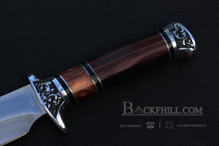 มีดใบตาย COLUMBIA รุ่นA051-4 มีดทรงโรมัน ด้ามจับ ลายคลาสสิค ไม้อย่างดี พร้อมซองไนลอน