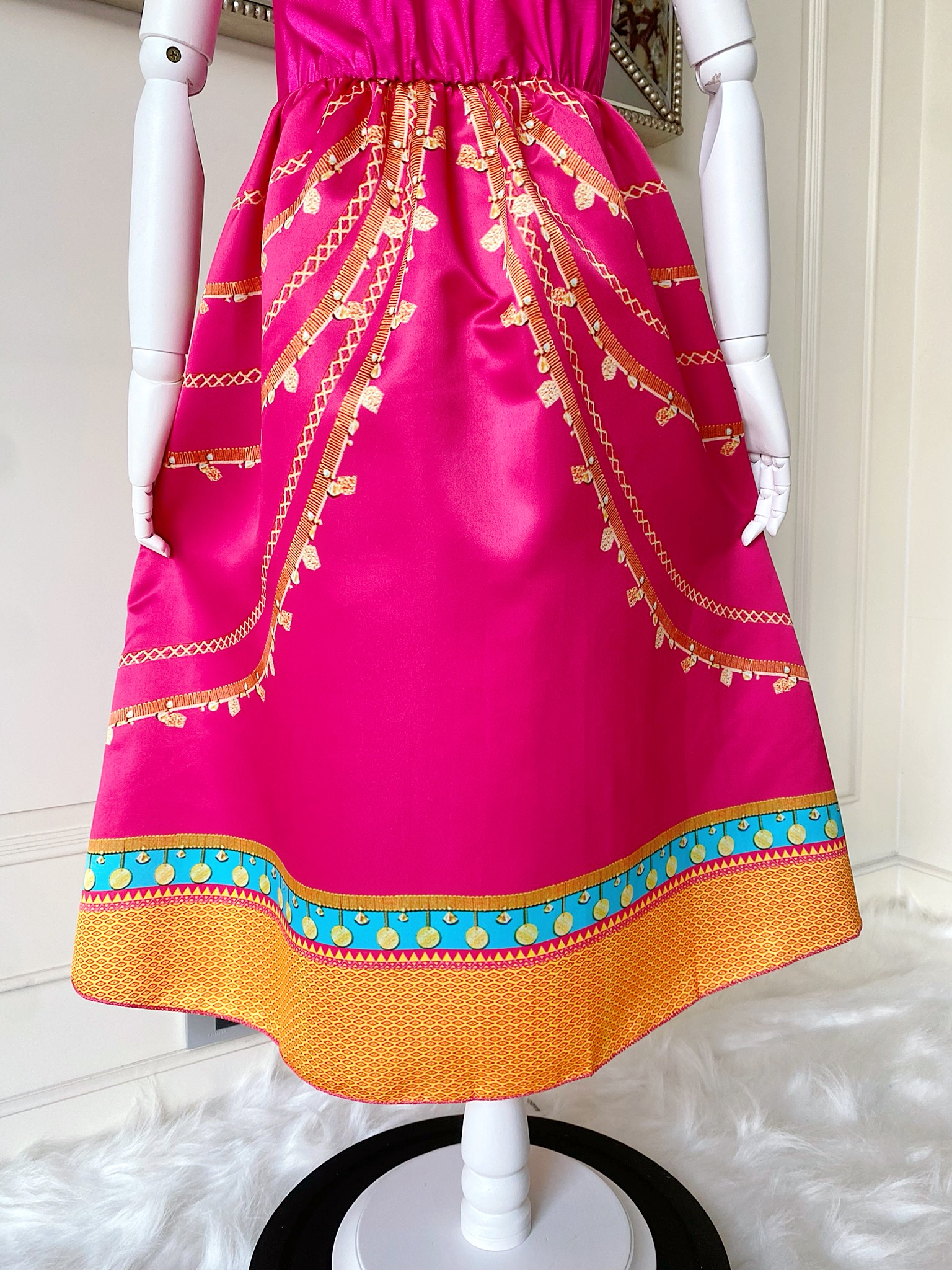 ชุดเจ้าหญิงจัสมิน (Jasmine) สีชมพูบานเย็น พร้อมผ้าคาดผม