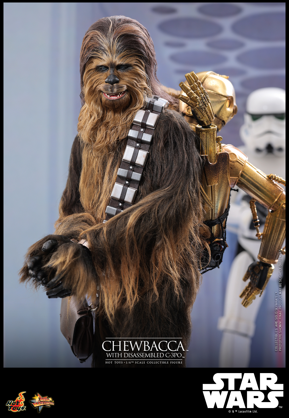 Hot Toys MMS766 Star Wars Episode V: The Empire Strikes Back - Chewbacca with Disassembled C-3PO
