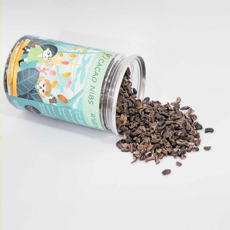 คาเคานิบส์ คีโต เจ ช็อกชิพไร้น้ำตาล (เมล็ดโกโกกระเทาะเปลือก)ทำจากเมล็ดโกโก้จันทบุรี ตรา บีนทูบาร์ CACAO NIBS