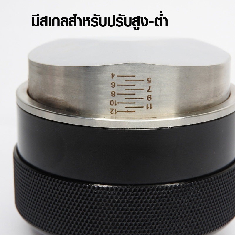 ตัวเกลี่ยกาแฟ มาการองไม้ 58 mm. เกลี่ยปรับระดับหน้ากาแฟ ทรงลิ่ม