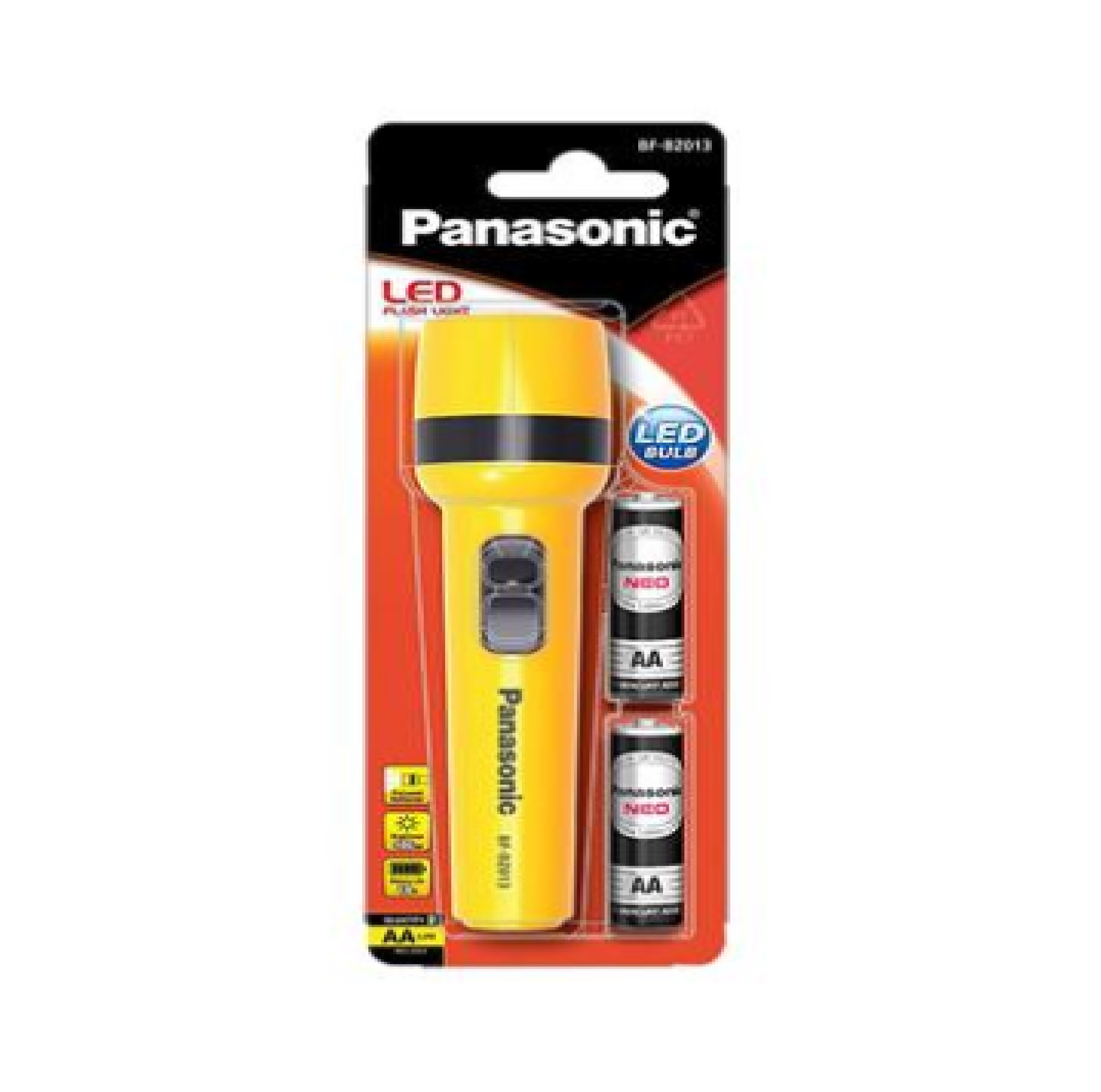 ไฟฉาย LED พร้อมถ่าน AA 2 ก้อน PANASONIC รุ่น BF-BZ013KT-Y สีเหลือง