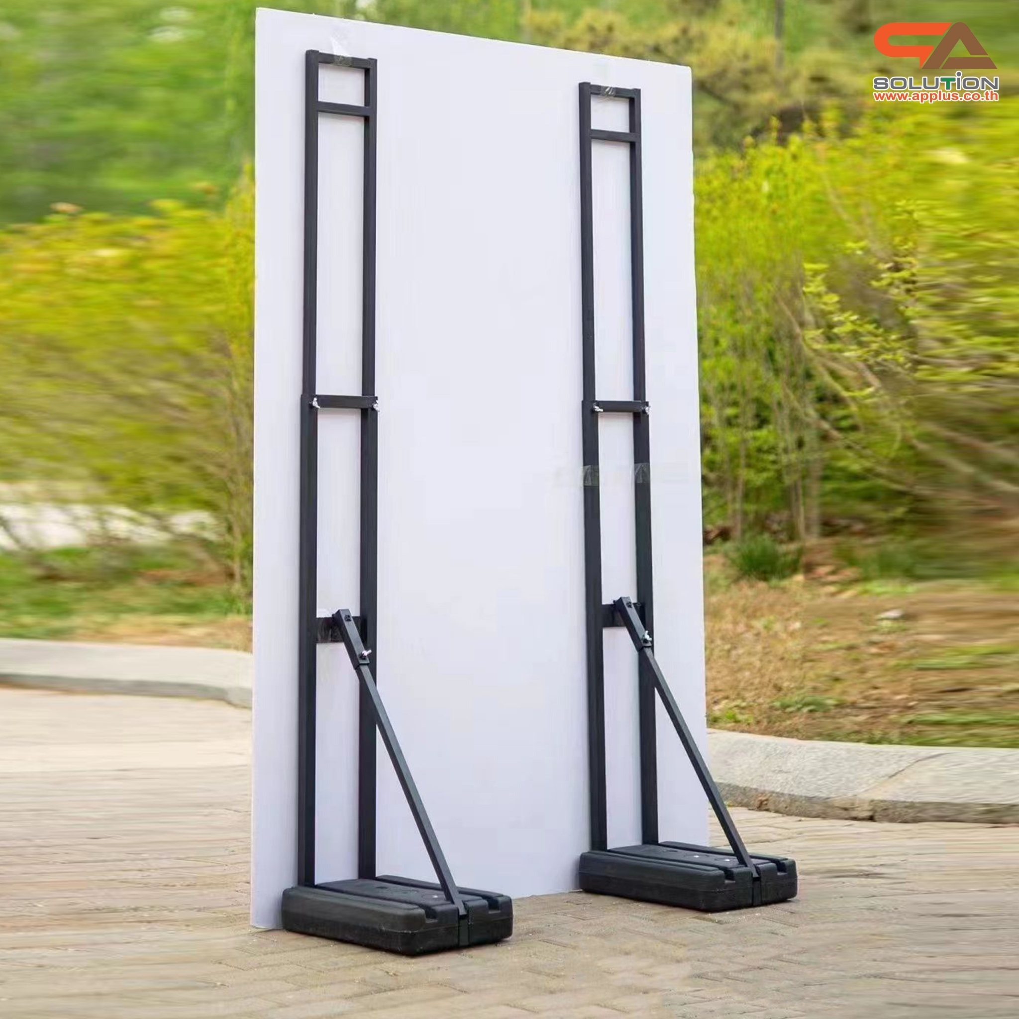 STANDY ขาตั้งสแตนดี้ รุ่นฐานน้ำ ขนาดสูง 100-180 cm. โครงเหล็ก ปรับระดับสูง-ต่ำได้ ฐานน้ำถ่วงน้ำหนัก ลดพัดไม่ล้ม ถอดประกอบได้