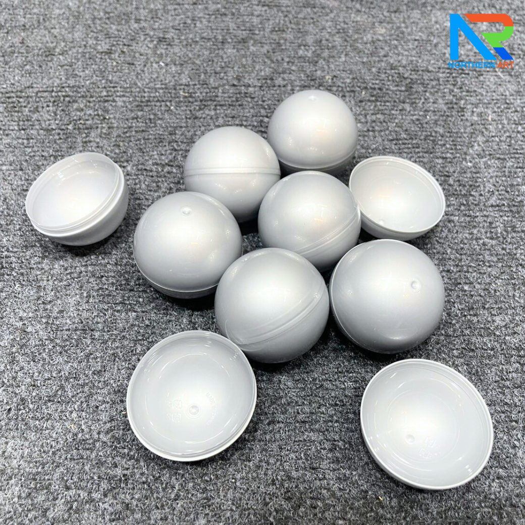 เกมส์หมุนบอล จับรางวัล ตั้งโต๊ะ กล่องสีเทา ขนาด 24.5 x 19.5 x 36.5 cm. พร้อมลูกบอลใส่ฉลาดขนาด 55 มม.จำนวน 30 ลูก