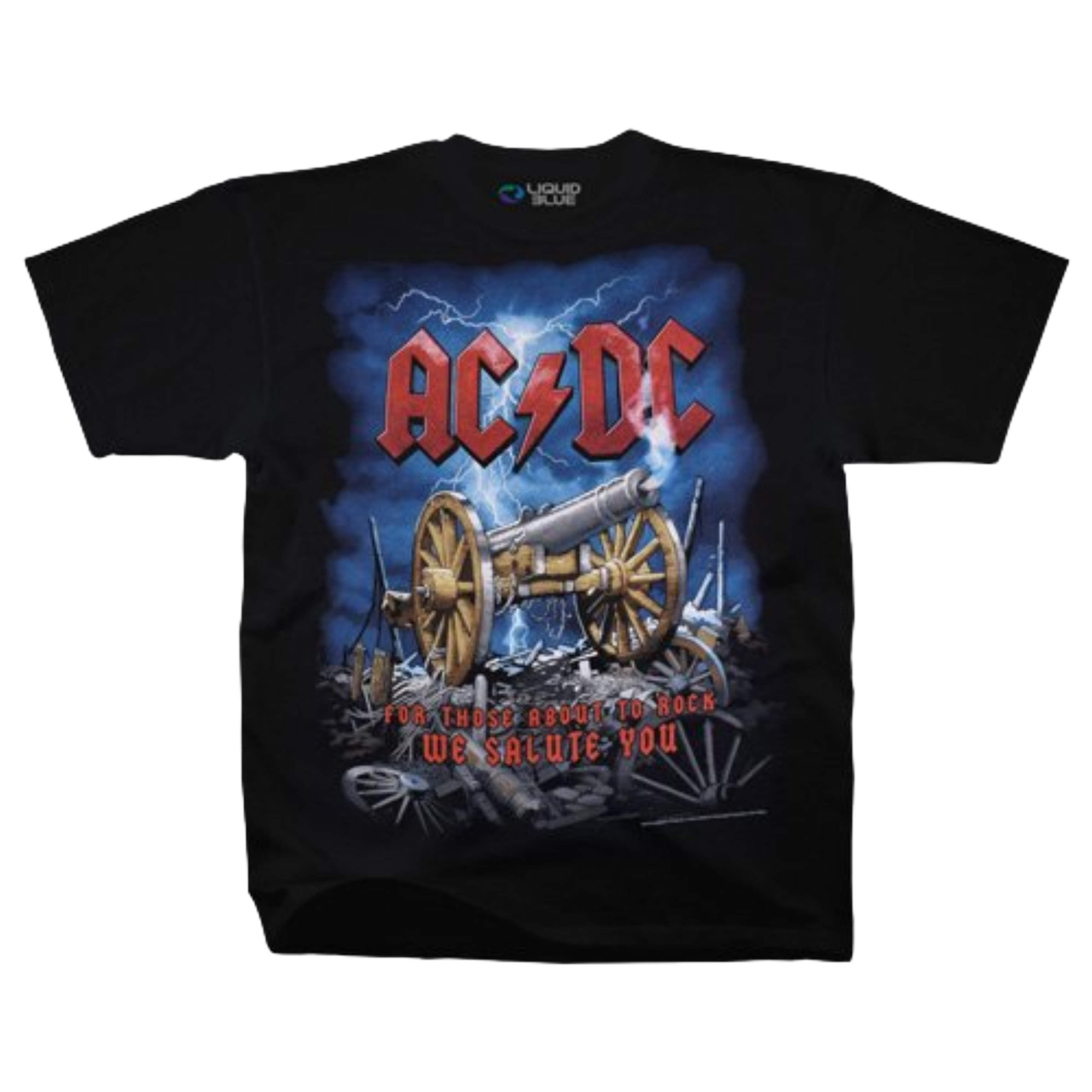 #พร้อมส่ง เสื้อวง AC/DC T-SHIRT ลาย CANNON CARNAGE (2015) ลิขสิทธิ์ของแท้ LIQUID BLUE USA BLACK